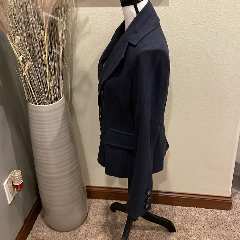 Level 99 Blue Gray Herringbone Pattern Wool Blaze… - image 4